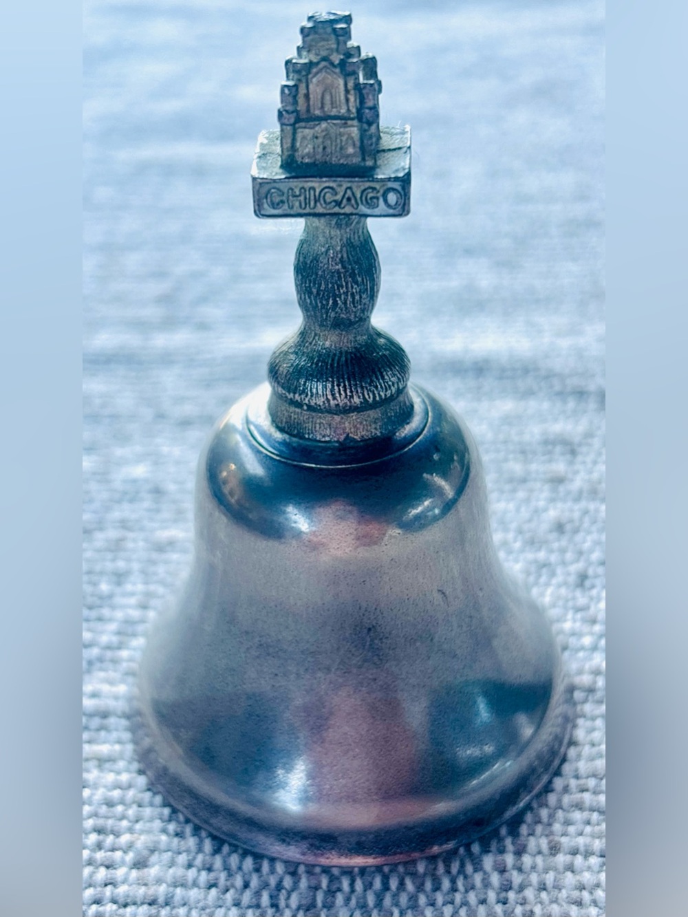 Vintage Chicago Water Tower Silver Tone Miniature Bell - Great Gift or keepsake